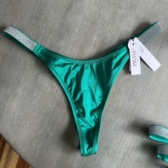 Victoria's Secret Other - Victoria's Secret Emerald Bikini Bottom thong with Rhinestone M